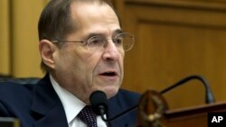 FILE - House Judiciary Committee Chairman Jerrold Nadler D-N.Y., speaks during a House Judiciary Committee hearing on gun violence, at Capitol Hill in Washington, Feb. 6, 2019. 