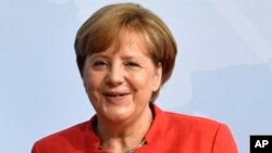 La chancelière Angela Merkel, à Hambourg, Allemagne, 7 juillet 2017.