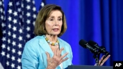 FILE - Rep. Nancy Pelosi of California speaks during an event in Washington, June 23, 2023. 