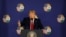 U.S. President Donald Trump speaks during a news conference in New Delhi, India, Feb. 25, 2020.