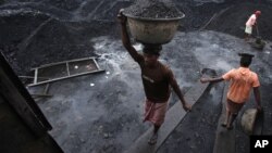 Workers load coal onto a truck at a coal depot in Gauhati, India, August 22, 2012.