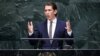 سباستین کورتس، وزیر خارجه اتریش و جوانترین وزیر خارجه دنیا روز شنبه در سازمان ملل سخنرانی کرد - مقر سازمان ملل، نیویورک، ۵ مهر