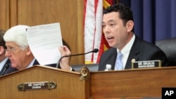 FILE - Republican Congressman Jason Chaffetz speaks during a hearing of the House Oversight and Government Reform Committee, which he chairs, on Capitol Hill in Washington, D.C., Sept. 17, 2015.