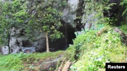 The site of Batadomba-lena in Sri Lanka, where human teeth dating back 20,000 years old were excavated, is pictured in this undated handout photo, March 11, 2015. 