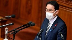 기시다 후미오 일본 총리가 8일 중의원에서 연설하고 있다.