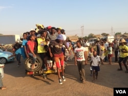 Victory celebrations ... Mliswa's supporters in Norton ...