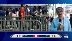 جدال موافقان و مخالفان جمهوری اسلامی در ورزشگاه لس‌آنجلس؛ آرمیتا آزاد گزارش می‌دهد