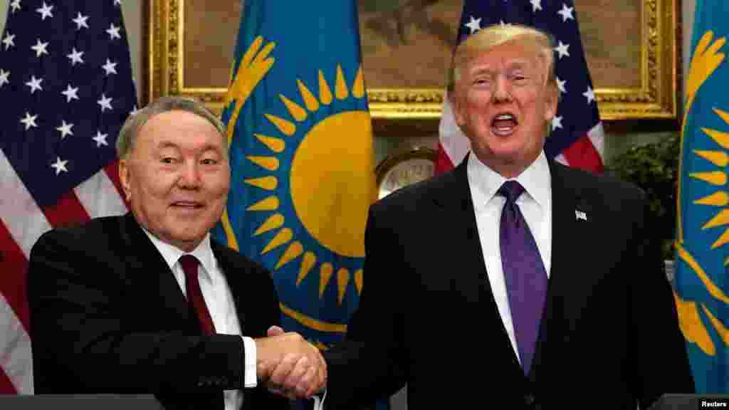 Presidente Trump com o Presidente do Cazaquistão Nursultan Nazarbayev.