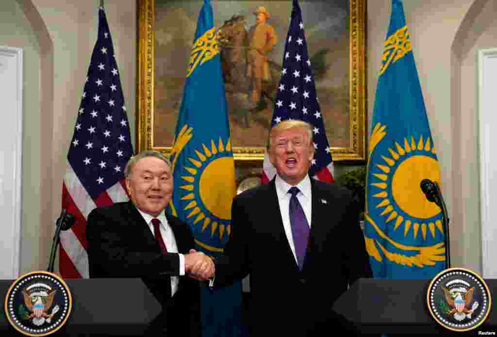 President Trump and Kazakhstan&#39;s President Nursultan Nazarbayev.