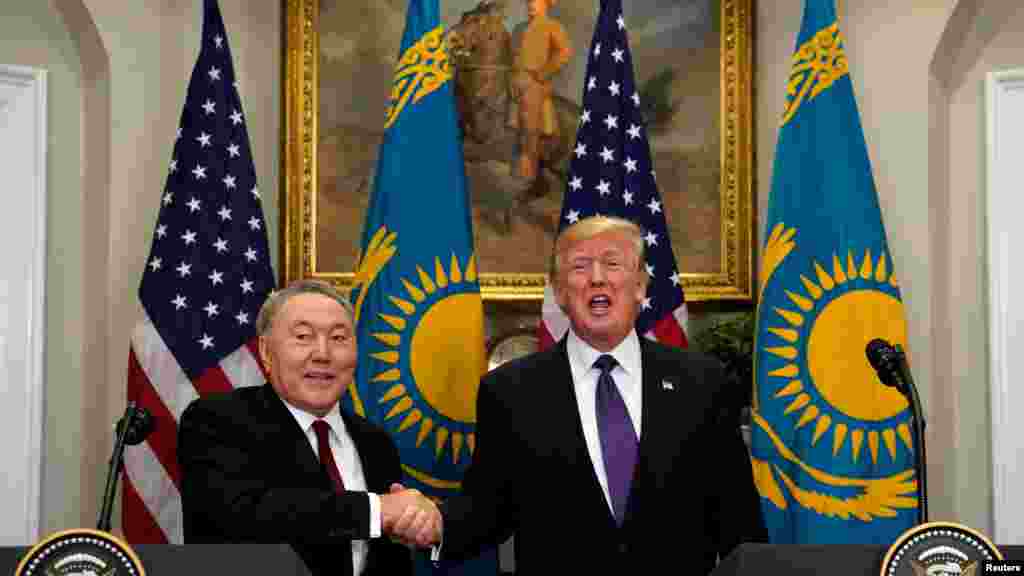 የዩናይትድ ስቴትስ ፕሬዚዳንት ዶናልድ ትረምፕ ከካዛኪስታን ፕሬዚዳንት ኑርሱልጣን ናዛርባየቭ