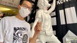 香港行為藝術家與童裝店合作 六四晚派特製”燭光有罪”蠟燭悼死難者