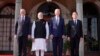 President Joe Biden greets, from left, Australia's Prime Minister Anthony Albanese, India's Prime Minister Narendra Modi, Biden, and Japan's Prime Minister Fumio Kishida, at the Quad leaders summit in Claymont, Del., Sept. 21, 2024.