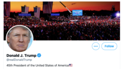 Personal account of Donald Trump in Twitter