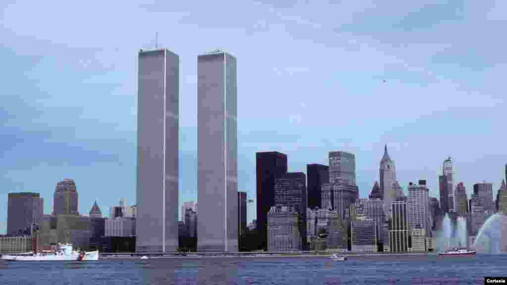 World Trade Center visto desde Exchange Pl., Jersey City, New Jersey, 1978