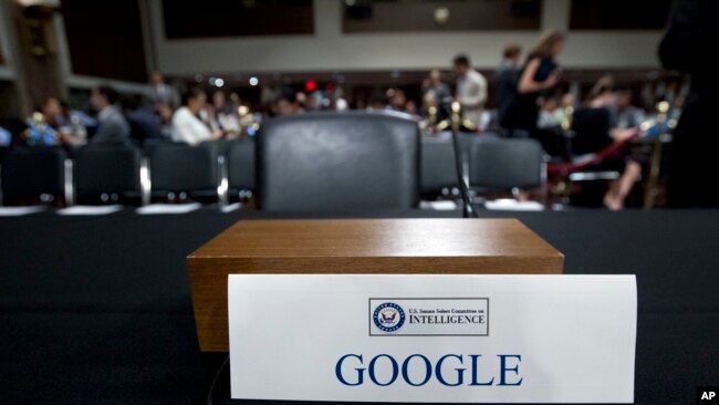 谷歌拒绝派最高主管出席2018年9月5日的参议院听证会（美联社）