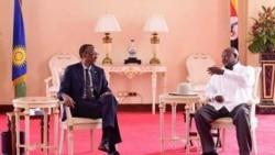 Rais wa Rwanda Paul Kagame na rais wa Uganda Yoweri Museveni