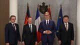 Serbia, Belgrade, Miroslav Lajcak with German chancelors, French presidents advisora and Aleksandar Vucic during the meeting (Foto: Twitter/@miroslavlajcak)