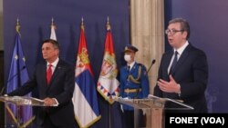 Predsednik Slovenije Borut Pahor i predsednik Srbije Aleksandar Vučić (foto Fonet)