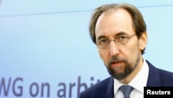 Le Haut-Commissaire de l'ONU aux droits de l'homme, Zeid Ra'ad Al Hussein, à Genève, Suisse, 11 septembre 2017.