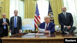 U.S. President Donald Trump signs executive orders for reciprocal tariffs in Washington