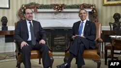 Tổng thống Hoa Kỳ Barack Obama và Thủ tướng Iraq Nouri al-Maliki thảo luận tại Tòa Bạch Ốc ở Washington, 12/12/2011