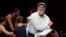 Steven Skybell, as Tevye, rehearses with the National Yiddish Theatre Folksbiene cast of a Yiddish-language production of "Fiddler on the Roof," at the at the Museum of Jewish Heritage, in New York, June 19, 2018.