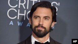 Milo Ventimiglia arrives at the 24th annual Critics' Choice Awards, Jan. 13, 2019, at the Barker Hangar in Santa Monica, California.