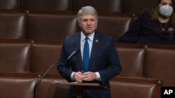 FILE - Rep. Michael McCaul R-Texas speaks on the floor of the House of Representatives.