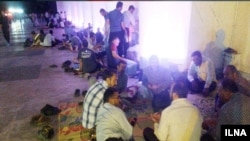 Railway workers stage an overnight sit-in at the Tabriz railway station in northwestern Iran from July 29 to July 30, 2018. The workers have been protesting unpaid salaries and other work-related grievances. 