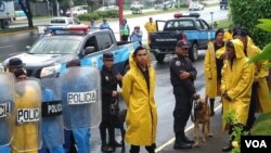 Presencia policial durante las protestas del fin de semana en Nicaragua. (Foto/ Daliana Ocaña). 