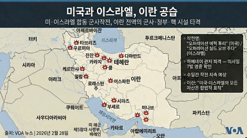 미국과 이스라엘이 합동으로 이란 공급에 나선 지역.
