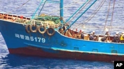 A handout picture released from Japan Coast Guard, 08 Sep 2010, shows a Chinese fishing boat, which was seized by Japan Coast Guard's patrol boat near a disputed island a day before