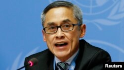 FILE - Vitit Muntarbhorn of Thailand, appointed in June as an independent U.N. investigator, has a three-year mandate to probe abuses against lesbian, gay, bisexual, transgender and intersex people.