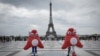 Paris 2024 Olympics (L) and Paralympics mascots "the Phryges" 