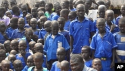 Aruna Kenyi took this picture of a teacher with his students in Kansuk, South Sudan, where Kenyi hopes to establish a free lunch program.