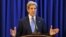U.S. Secretary of State John Kerry speaks during a press conference at Queen Alia International Airport, July 19, 2013. Kerry says Israel and the Palestinians will meet soon in Washington to finalize an agreement on relaunching peace negotiations for the 