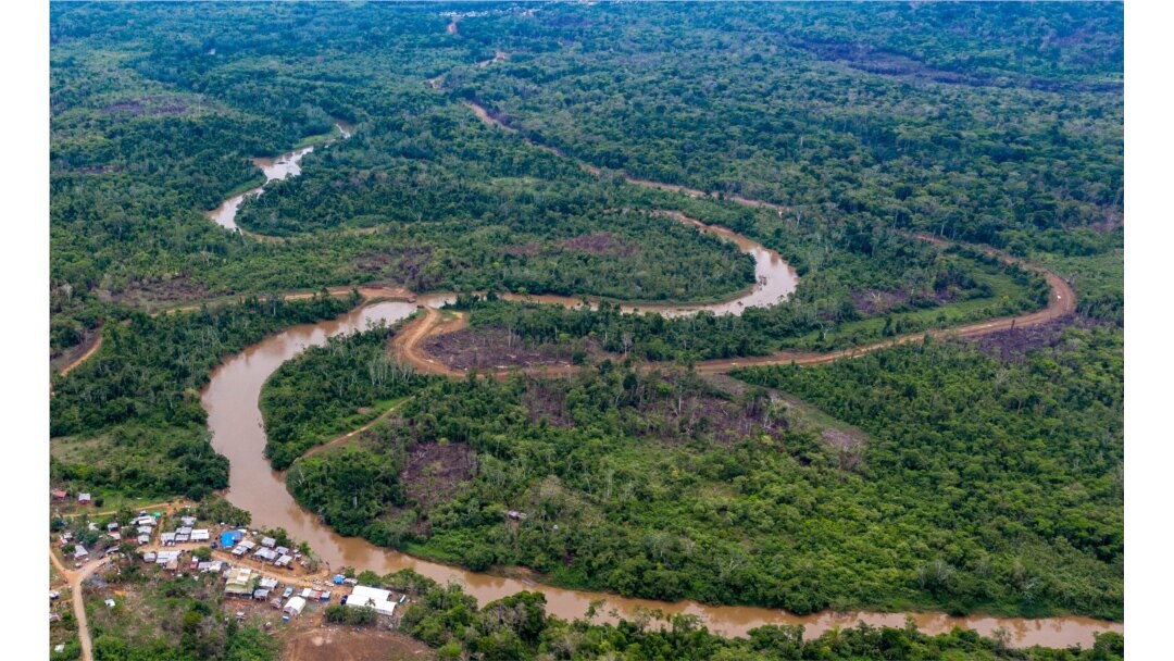 FILE - Aerial view of La Penita indigenous village, Darien province, Panama, May 23, 2019. Migrants cross the border between Colombia and Panama through the Darien Gap on their way to the United States.