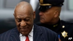 Comedian Bill Cosby arrives for a pretrial hearing in his sexual assault case, March 29, 2018, at the Montgomery County Courthouse in Norristown, Pennsylvania.