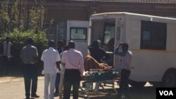 Several ambulances ferried the injured to a local hospirtal.