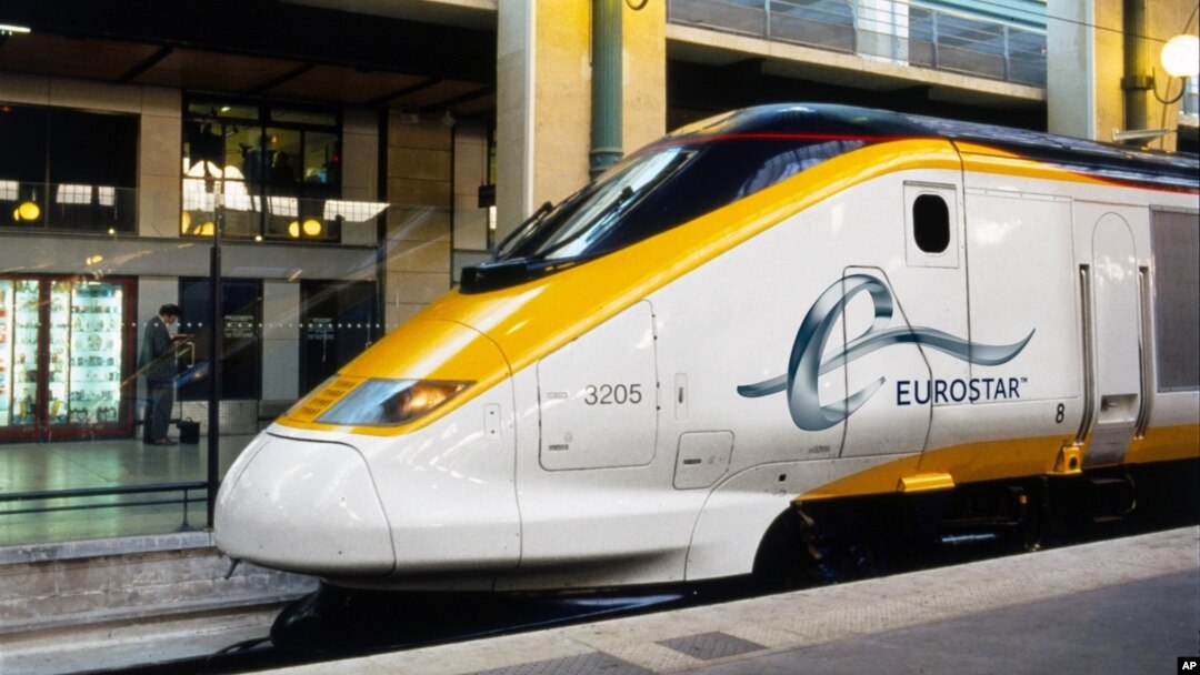 Kereta Eurostar di stasiun Gare Du Nord, Paris, Perancis (foto: ilustrasi). 