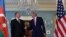 Secretary of State John Kerry talks and Azerbaijani President Ilham Aliyev