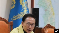 South Korean President Lee Myung-bak, Monday, Dec. 19, 2011.