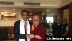 Ambassador Richard Verma after his meeting with Dalai Lama