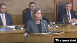 Visoka predstavnica EU Federika Mogerini govori u Skupštini Crne Gore (rtcg.me)