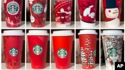 APTOPIX Starbucks Holiday Cups