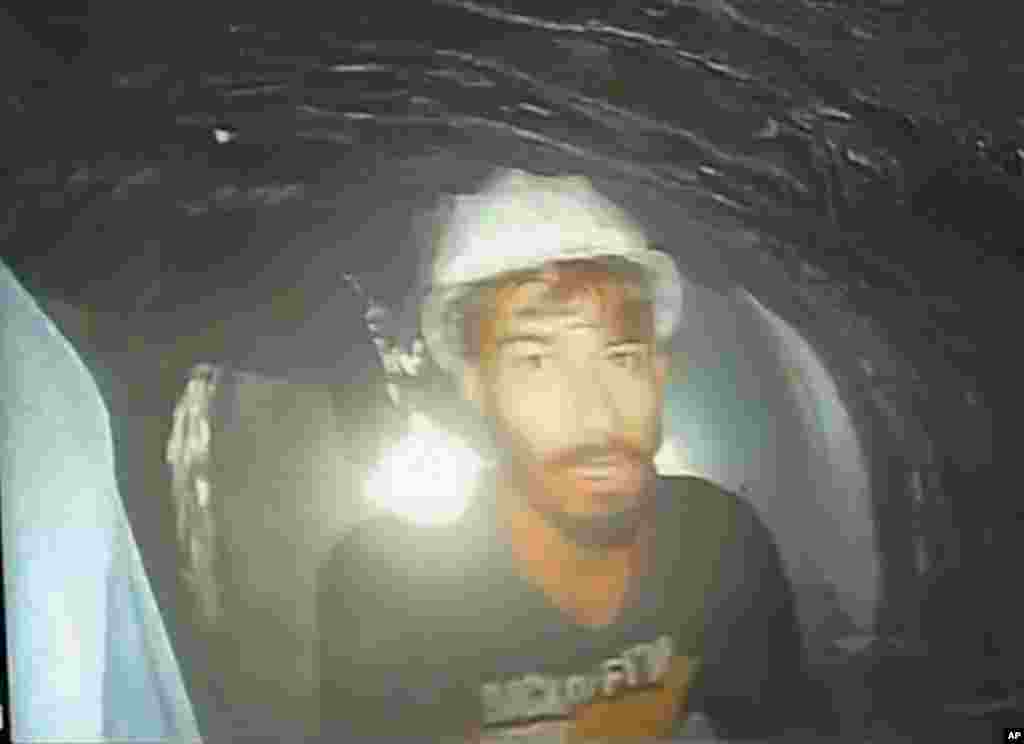 This screen grab image provided by the Uttarakhand State Disaster Response Force (SDRF) shows one of the 40 workers trapped inside a collapsed tunnel in Silkyara, in the northern Indian Uttarakhand state, India.