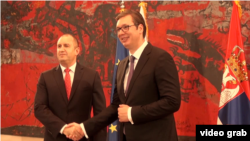 Predsednik Bugarske Rumen Radev i predsednik Srbije Aleksandar Vučić, tokom sastanka u Beogradu, 21. juna 2018.