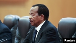 FILE - President of Cameroon Paul Biya.