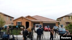 A l'extérieur de la maison de David Allen Turpin et Louise Ann Turpin à Perris, Californie, le 15 janvier 2018.