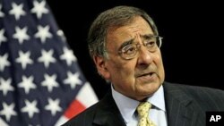 United States Defense Secretary Leon Panetta speaks during a media conference after a meeting of NATO defense ministers at NATO headquarters in Brussels, Belgium, October 5, 2011.